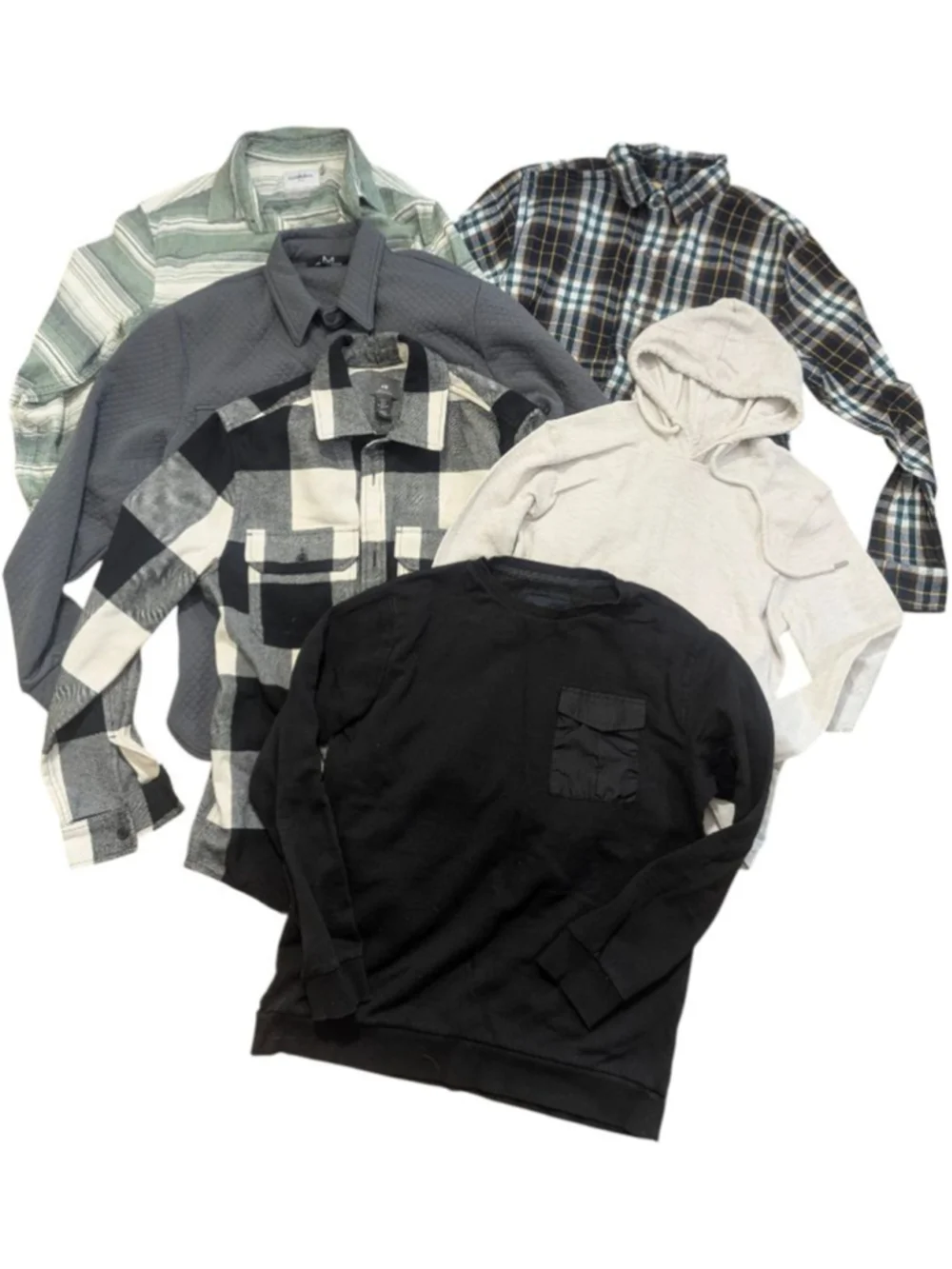 Men's Medium Long Sleeve Shirt Bundle 6 Items
